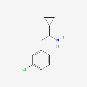 Chemical structure of 2-(3-Chlorophenyl)-1-cyclopropylethan-1-amine