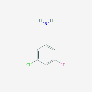 Chemical structure of 2-(3-chloro-5-fluorophenyl)propan-2-amine hydrochloride