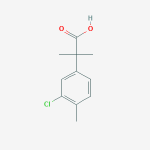 Chemical structure of 2-(3-chloro-4-methylphenyl)-2-methylpropanoic acid