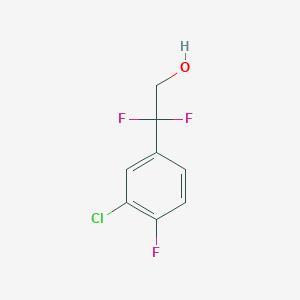 Chemical structure of 2-(3-chloro-4-fluorophenyl)-2,2-difluoroethan-1-ol