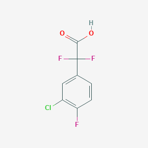 Chemical structure of 2-(3-chloro-4-fluorophenyl)-2,2-difluoroacetic acid