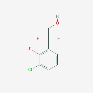 Chemical structure of 2-(3-chloro-2-fluorophenyl)-2,2-difluoroethan-1-ol