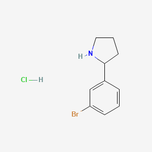 Chemical structure of 2-(3-Bromophenyl)pyrrolidine hydrochloride