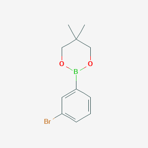 Chemical structure of 2-(3-bromophenyl)-5,5-dimethyl-1,3,2-dioxaborinane