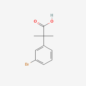 Chemical structure of 2-(3-Bromophenyl)-2-methylpropanoic Acid