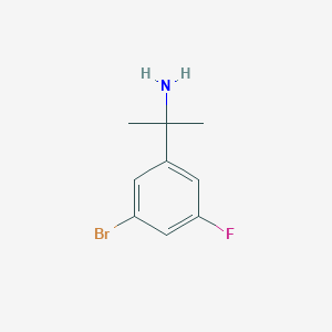 Chemical structure of 2-(3-bromo-5-fluorophenyl)propan-2-amine hydrochloride