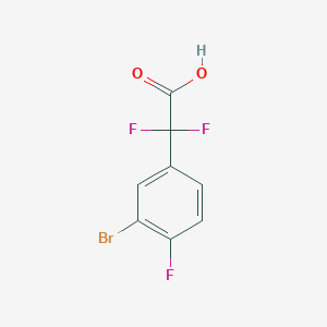 Chemical structure of 2-(3-bromo-4-fluorophenyl)-2,2-difluoroacetic acid