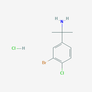 Chemical structure of 2-(3-bromo-4-chlorophenyl)propan-2-amine hydrochloride