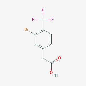 Chemical structure of 2-(3-Bromo-4-(trifluoromethyl)phenyl)acetic acid