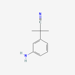 Chemical structure of 2-(3-Aminophenyl)-2-methylpropanenitrile