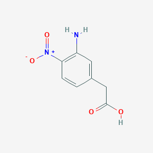 Chemical structure of 2-(3-amino-4-nitrophenyl)acetic acid