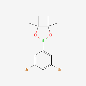 Chemical structure of 2-(3,5-Dibromophenyl)-4,4,5,5-tetramethyl-1,3,2-dioxaborolane