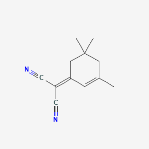 Chemical structure of 2-(3,5,5-Trimethylcyclohex-2-en-1-Ylidene)Propanedinitrile