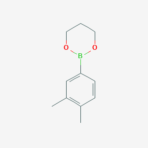 Chemical structure of 2-(3,4-Dimethylphenyl)-1,3,2-dioxaborinane