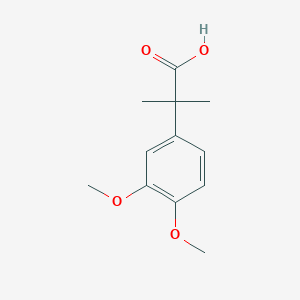 Chemical structure of 2-(3,4-dimethoxyphenyl)-2-methylpropanoic acid