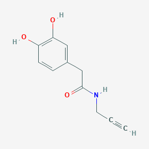 Chemical structure of 2-(3,4-Dihydroxyphenyl)-N-(prop-2-yn-1-yl)acetamide