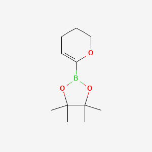 Chemical structure of 3,4-Dihydro-2H-pyran-6-boronic acid pinacol ester