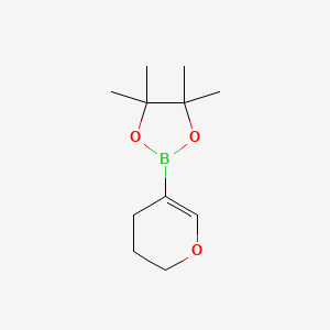 Chemical structure of 2-(3,4-Dihydro-2H-pyran-5-yl)-4,4,5,5-tetramethyl-1,3,2-dioxaborolane