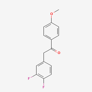 Chemical structure of 2-(3,4-Difluorophenyl)-1-(4-methoxyphenyl)ethanone