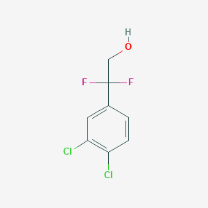 Chemical structure of 2-(3,4-dichlorophenyl)-2,2-difluoroethan-1-ol
