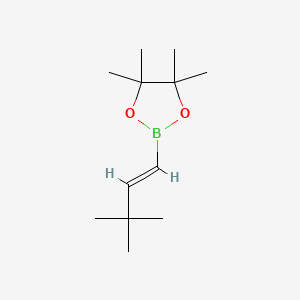 Chemical structure of 2-(3,3-Dimethylbut-1-en-1-yl)-4,4,5,5-tetramethyl-1,3,2-dioxaborolane