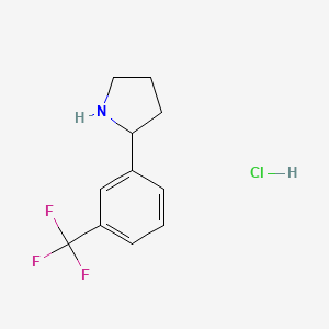 Chemical structure of 2-(3-(Trifluoromethyl)phenyl)pyrrolidine hydrochloride
