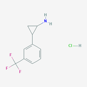 Chemical structure of 2-(3-(Trifluoromethyl)phenyl)cyclopropanamine hydrochloride