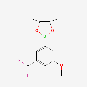 Chemical structure of 2-(3-(Difluoromethyl)-5-methoxyphenyl)-4,4,5,5-tetramethyl-1,3,2-dioxaborolane