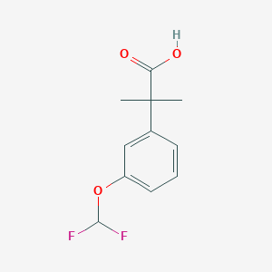 Chemical structure of 2-(3-(difluoromethoxy)phenyl)-2-methylpropanoic acid