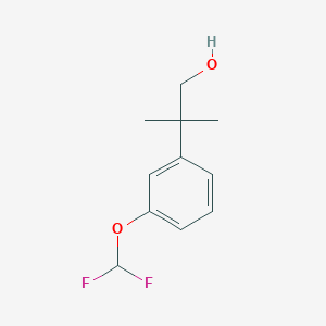 Chemical structure of 2-(3-(difluoromethoxy)phenyl)-2-methylpropan-1-ol