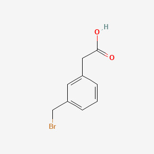 Chemical structure of 2-(3-(Bromomethyl)phenyl)acetic acid