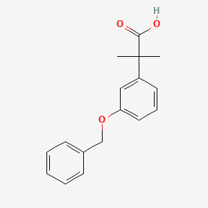 Chemical structure of 2-(3-(benzyloxy)phenyl)-2-methylpropanoic acid