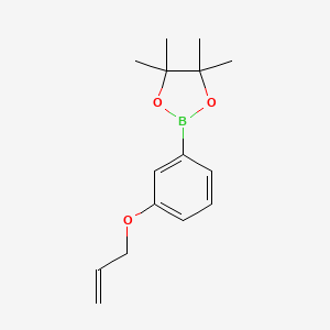 Chemical structure of 2-(3-(Allyloxy)phenyl)-4,4,5,5-tetramethyl-1,3,2-dioxaborolane