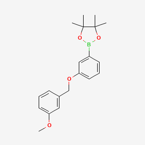 Chemical structure of 2-(3-((3-Methoxybenzyl)oxy)phenyl)-4,4,5,5-tetramethyl-1,3,2-dioxaborolane