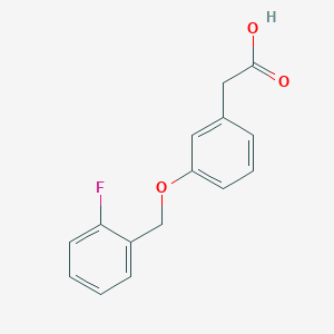 Chemical structure of 2-(3-((2-Fluorobenzyl)oxy)phenyl)acetic Acid