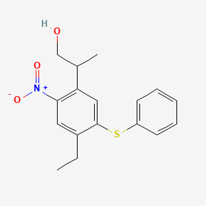 Chemical structure of 2-(2-Nitro-4-ethyl-5-thiophenylphenyl)propanol