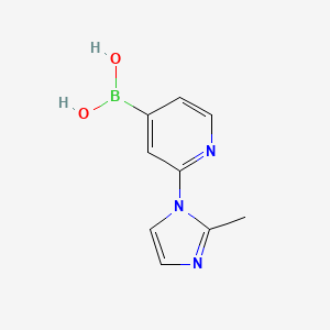 Chemical structure of 2-(2-Methylimidazol-1-yl)pyridine-4-boronic acid
