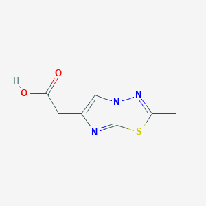 Chemical structure of 2-(2-Methylimidazo[2,1-b][1,3,4]thiadiazol-6-yl)acetic acid