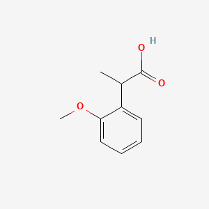 Chemical structure of 2-(2-Methoxyphenyl)propanoic acid