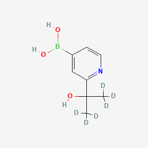 Chemical structure of 2-(2-HYDROXYPROPAN-2-YL-d6)-PYRIDINE-4-BORONIC ACID