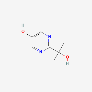 Chemical structure of 2-(2-Hydroxypropan-2-yl)pyrimidin-5-ol