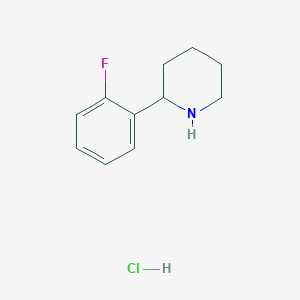 Chemical structure of 2-(2-Fluorophenyl)piperidine hydrochloride