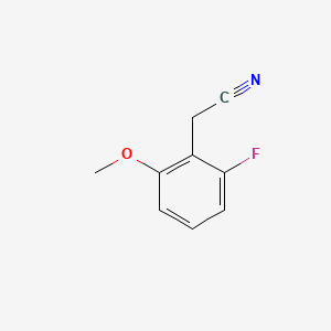 Chemical structure of 2-(2-Fluoro-6-methoxyphenyl)acetonitrile