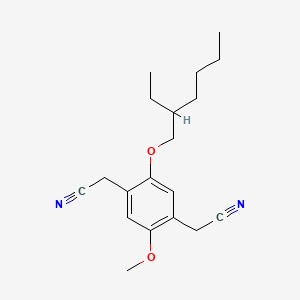Chemical structure of 2-(2-Ethylhexyloxy)-5-Methoxy-1,4-benzenediacetonitrile