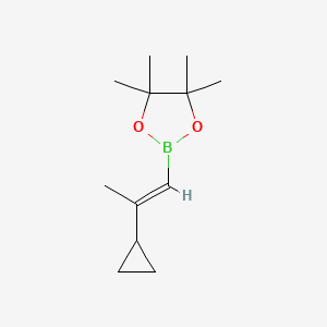 Chemical structure of 2-(2-cyclopropylprop-1-en-1-yl)-4,4,5,5-tetramethyl-1,3,2-dioxaborolane