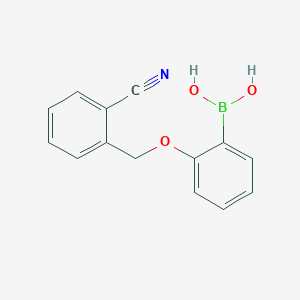 Chemical structure of 2-(2-Cyanophenylmethoxy)phenylboronic acid