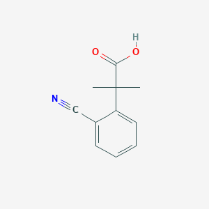 Chemical structure of 2-(2-cyanophenyl)-2-methylpropanoic acid