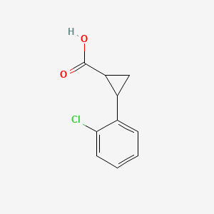 Chemical structure of 2-(2-Chlorophenyl)cyclopropanecarboxylic Acid