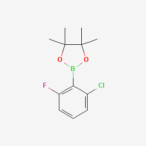 Chemical structure of 2-(2-Chloro-6-fluorophenyl)-4,4,5,5-tetramethyl-1,3,2-dioxaborolane