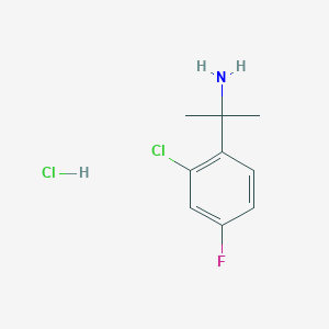 Chemical structure of 2-(2-chloro-4-fluorophenyl)propan-2-amine hydrochloride